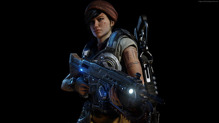 poster, Gears of War 4, Kait Diaz, one person, front view, waist up