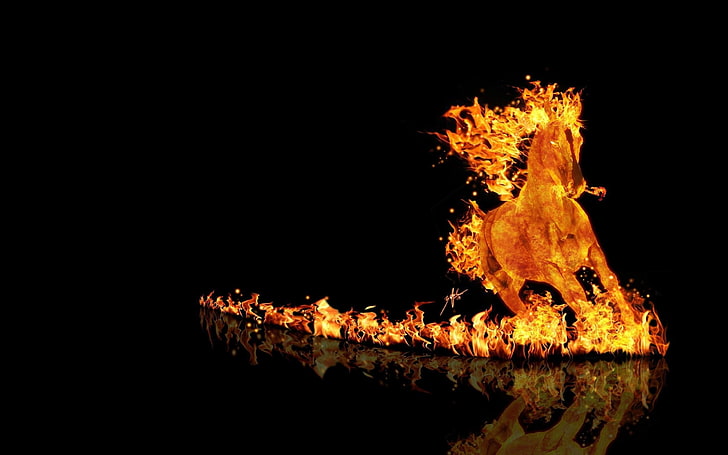 1920x1080px | free download | HD wallpaper: fire horse digital ...