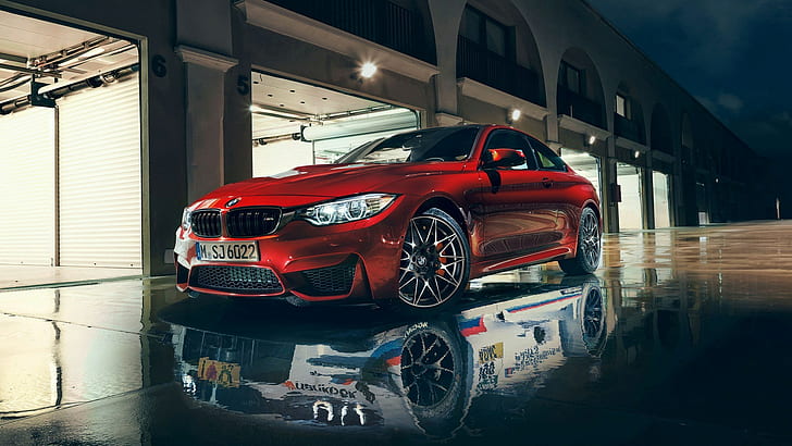 car, BMW, water, reflection, BMW M4, HD wallpaper