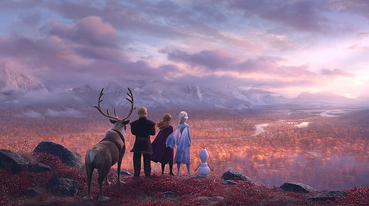 Frozen, Red, Fantasy, Nature, Blizzard, Beautiful, Anime, Wood