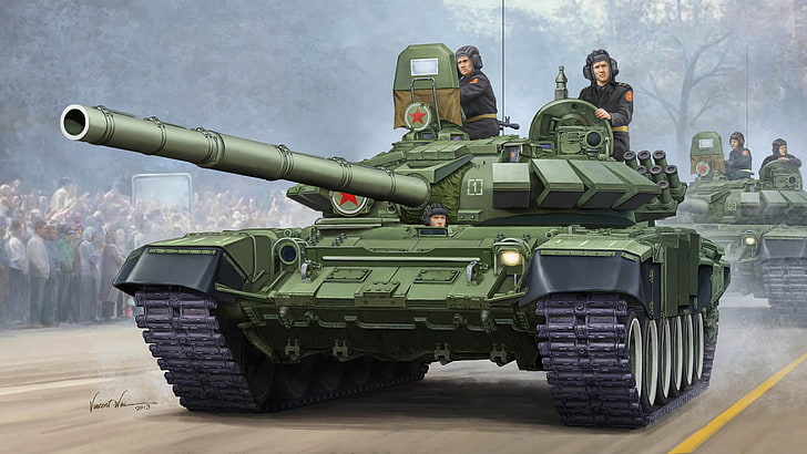 two armies on green army tank digital wallpaper, protection, gun