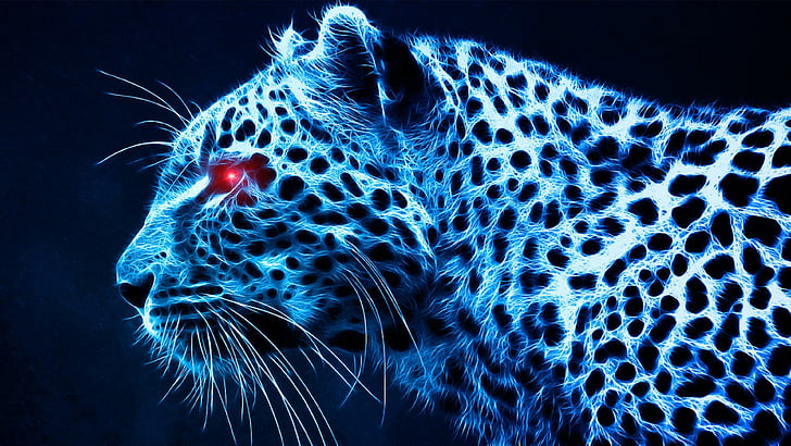 red eye, digital art, leopard