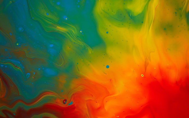 red, yellow, and green wallpaper, abstract, watercolor, multi colored, HD wallpaper