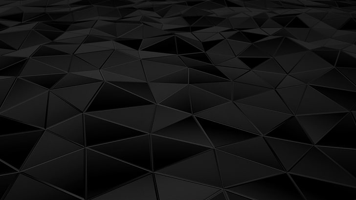 gray and black geometrical wallpaper, surface, abstraction, triangles