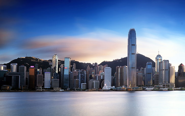 Victoria Harbour Hong Kong China Skyline, architecture, built structure, HD wallpaper