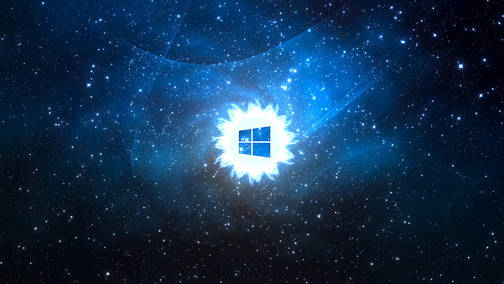 Microsoft Windows 10 digital wallpaper, space, emblem, operating system HD wallpaper
