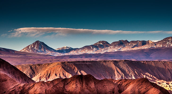 desert mountain, mountains, sand, sky, layers, nature, landscape, HD wallpaper