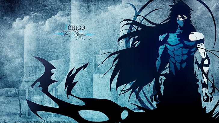 Bleach digital wallpaper #anime #Bleach Kurosaki Ichigo #monochrome  #Mugetsu #720P #wallpaper #hdwallpaper #desktop