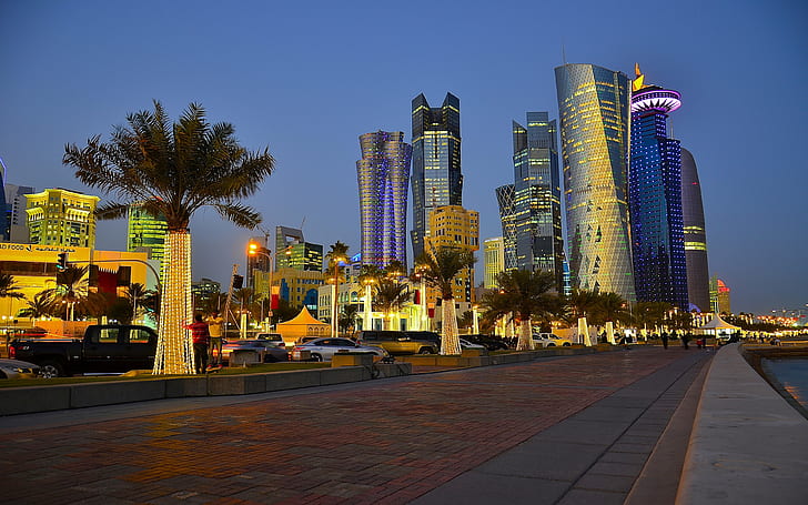 Doha Capital And The Nation’s Most Populous City Qatar On The Shores Of The Persian Gulf In The East Of The Country Hd Desktop Wallpapers 3840х2400, HD wallpaper