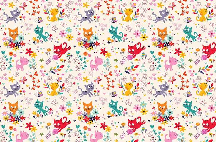 kittens, texture, HD wallpaper