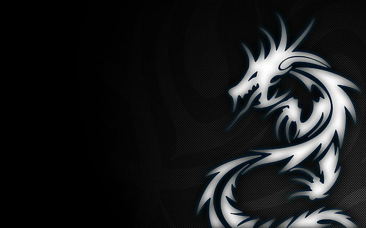 dragon, black, digital art, HD wallpaper