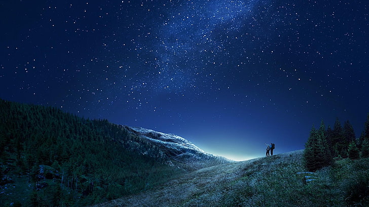 HD wallpaper: sky, nature, starry night, light, milky way, night sky, stars  | Wallpaper Flare