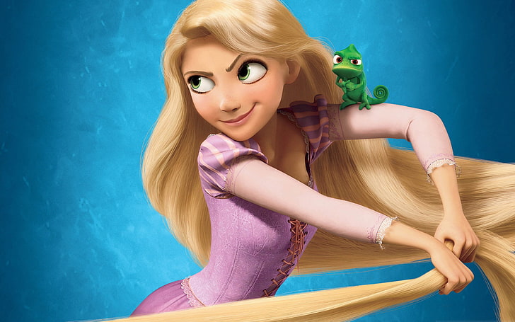 Rapunzel of Disney's Tangled, Disney princesses, hair, beauty, HD wallpaper
