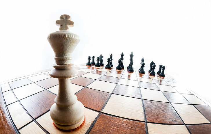 wood, wooden surface, chess, board games, pawns, king, checkered, HD wallpaper