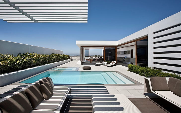Superb Summer House, pool, HD wallpaper