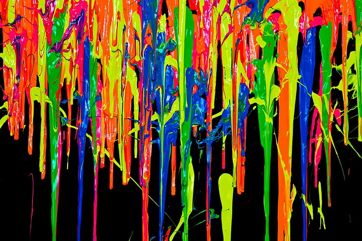 paint splatter, colorful, HD wallpaper