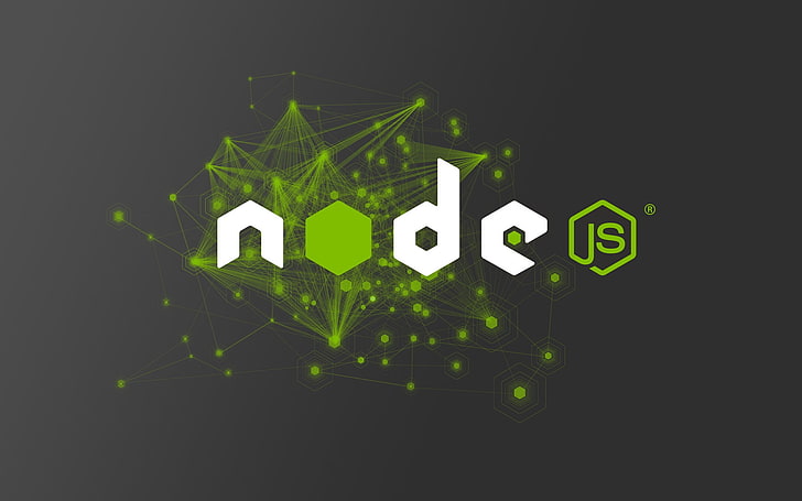 node.js, JavaScript, hexagon, abstract, studio shot, black background