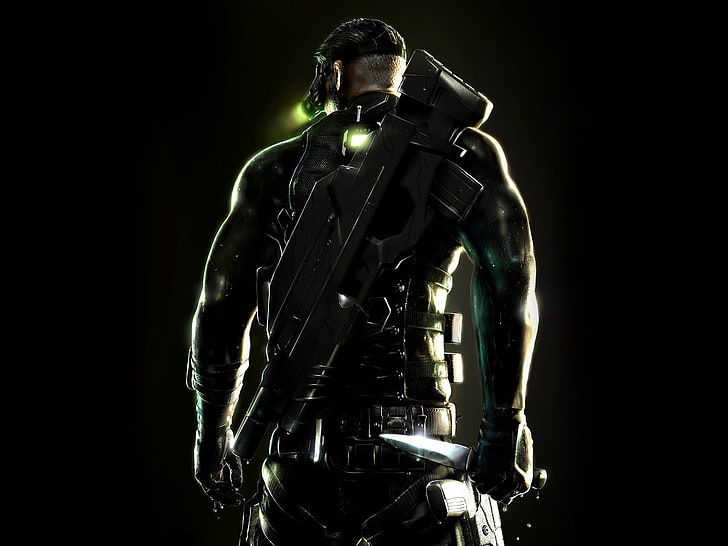 online game digital wallpaper, weapons, knife, chaos theory, splinter cell