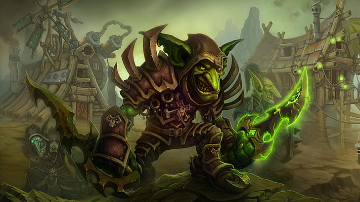 World of Warcraft Cataclysm, goblin warrior illustration, games