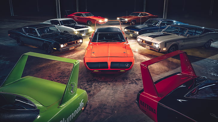 Plymouth Superbird, Dodge Charger Daytona, Ford Torino, Mercury Cyclone Spoiler, HD wallpaper