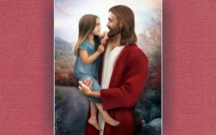 Jesus and Girl, Love, Christ, two people, togetherness, side view, HD wallpaper