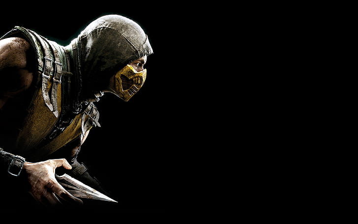 Scorpion Mortal Kombat Black Knife HD, video games, HD wallpaper