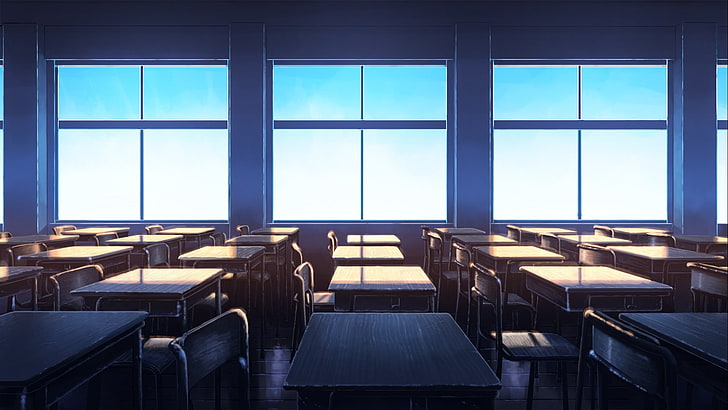 HD wallpaper: classroom, clear sky, seat, window, chair, empty, indoors,  table | Wallpaper Flare