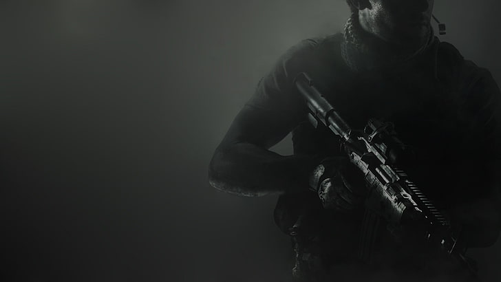 black assault rifle, Call of Duty: Modern Warfare 3, men, males, HD wallpaper
