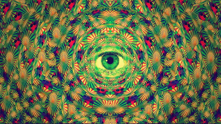 HD wallpaper: green, red, blue, and purple eye optical illusion wallpaper,  psychedelic | Wallpaper Flare