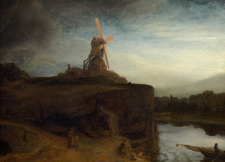 landscape, picture, Mill, Rembrandt van Rijn