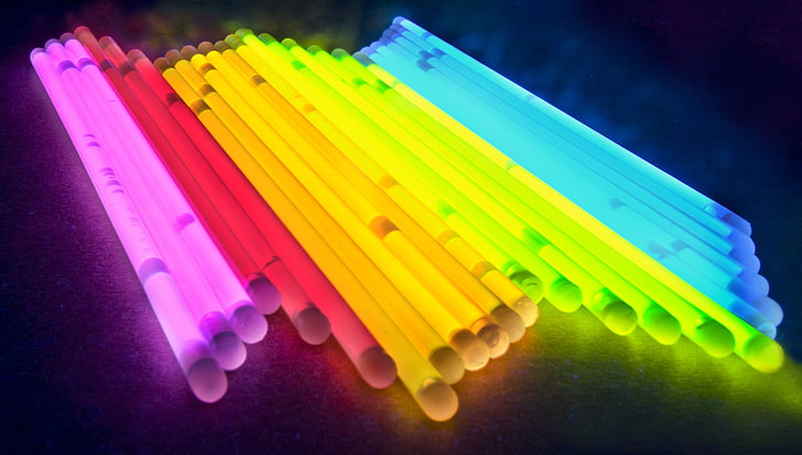 glow-in-the-dark stick lot, light, color, tube, multi colored