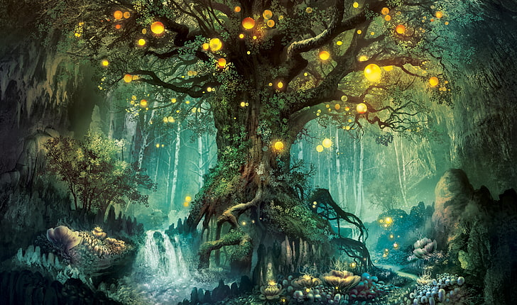 tree of life wallpaper, Trees, Forest, Fantasy, Fantasy World