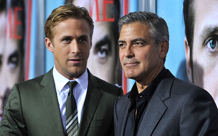 George Clooney and Ryan Gosling, HD wallpaper