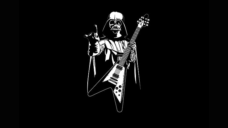 Darth Vader illustration, Star Wars, guitar, Heavy Metal, Pearls