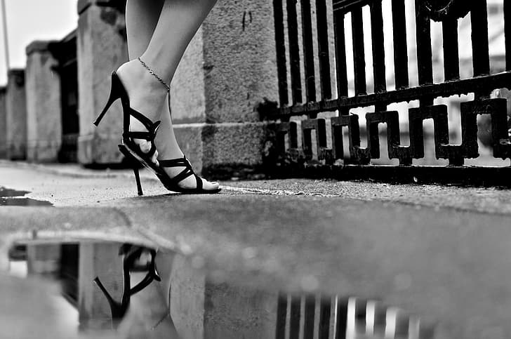 Alex Siracusano, model, women, high heels, feet, ankle bracelets, HD wallpaper