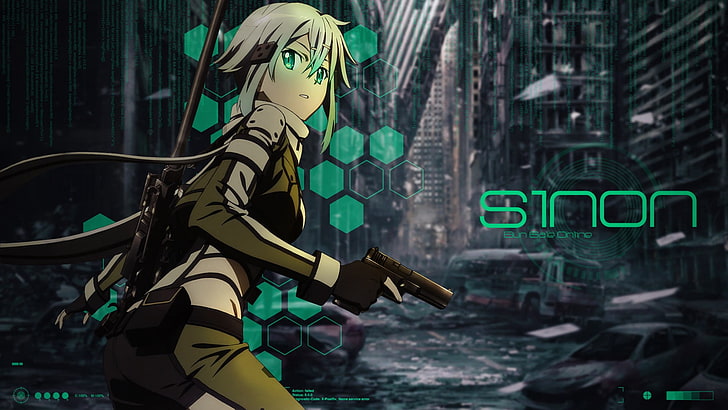 Sinon anime digital wallpaper, Sword Art Online, Sinon (Sword Art Online)