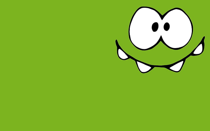 monster face illustration, green, small, Lollipop, character, HD wallpaper