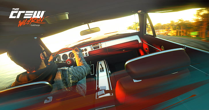 Car Interior, Dodge Charger R, race cars, T 1968, The Crew, HD wallpaper