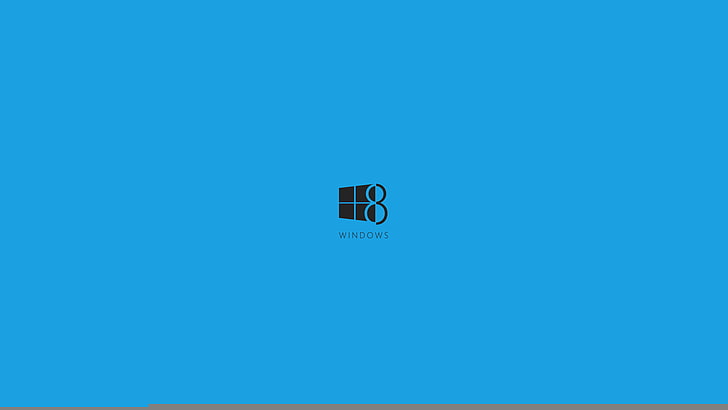 Windows 5 logo, minimalism, blue background, windows 8, eight
