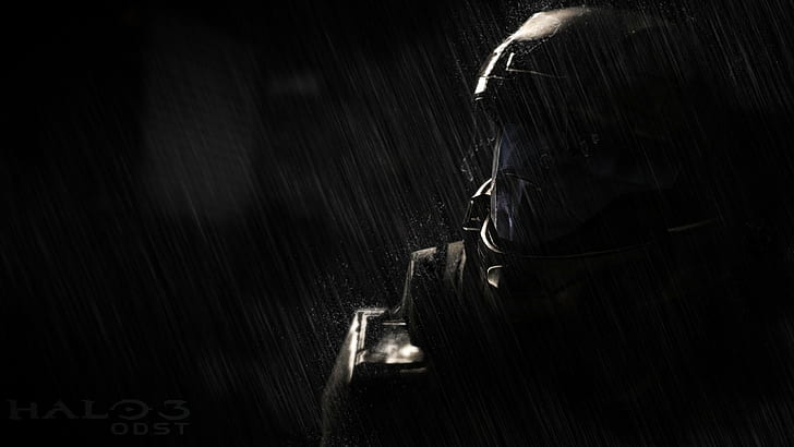 halo 3 odst halo odst, rain, motion, one person, wet, night