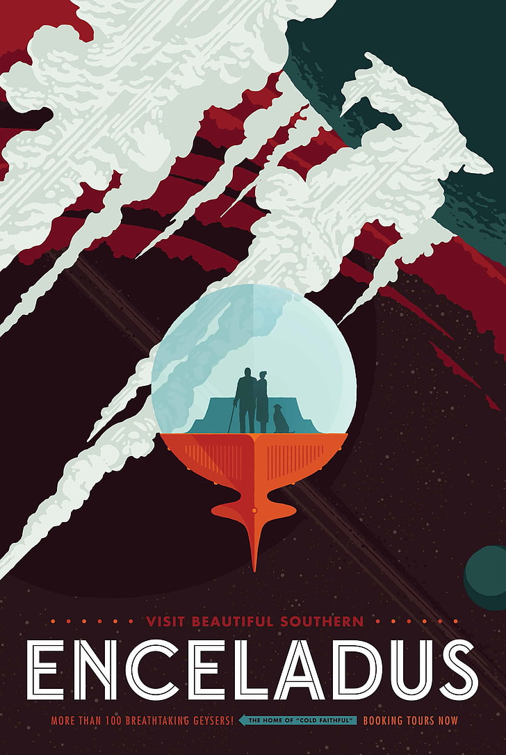 space, planet, material style, Travel posters, NASA, science fiction