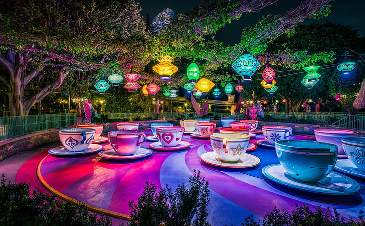 A Mad Tea Party, assorted ceramic mugs and saucers, Aero, Colorful