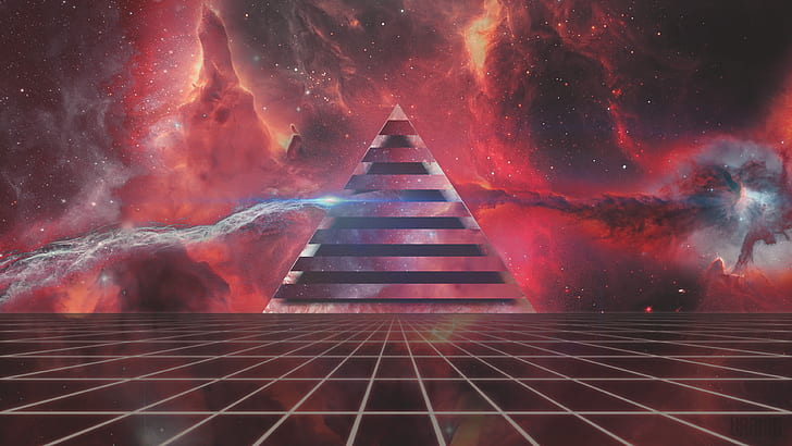 Music, Neon, Space, Pyramid, Background, Triangle, Pink Floyd