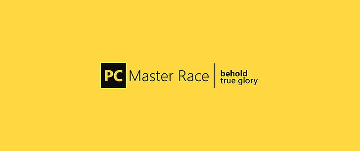 PC Master  Race, PC gaming, text, yellow, communication, western script