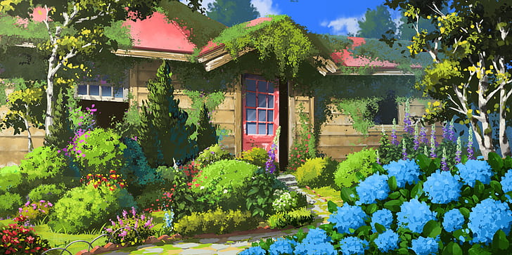 HD wallpaper: Anime, Original, Flower, Garden | Wallpaper Flare