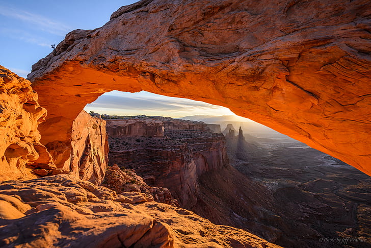 canyon, Mesa Arch, Jeff Wallace, Glow and Shadows, HD wallpaper