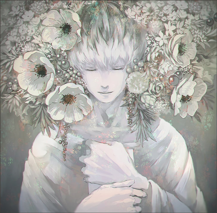 Hd Wallpaper Anime Boy Flower Ghoul