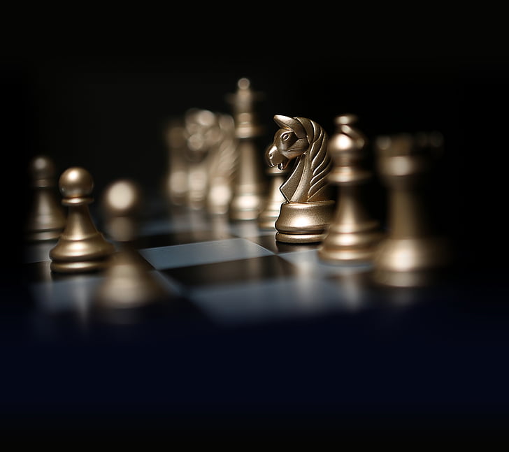selective focus of Horse chess piece, Knight, Chessboard, Bokeh HD wallpaper