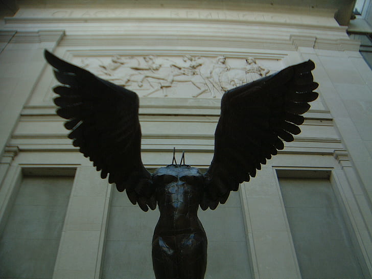 Statue Sculpture Wings HD, digital/artwork, HD wallpaper