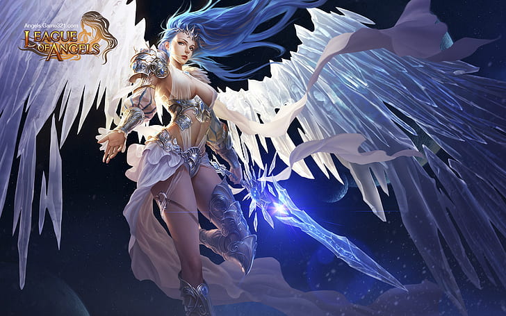 League Of Angels-Character-Glacia-Angel-warrior-art-pictures-Desktop HD Wallpaper for Mobile phones-2560×1600